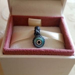 New in Box Pandora Retired Sterling Silver Evil Eye Charm Dangle.